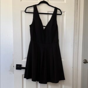City Triangles Black V-Neck Sleeveless Skater Dress